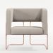 Kit 02 Poltronas Decorativas Scarlett D02 Base de Aço New Cobre Linho Bege C-107 - Lyam Decor