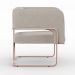 Kit 02 Poltronas Decorativas Scarlett D02 Base de Aço New Cobre Linho Bege C-107 - Lyam Decor