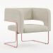 Kit 02 Poltronas Decorativas Scarlett D02 Base de Aço New Cobre Linho Champagne A-49 - Lyam Decor