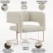 Kit 02 Poltronas Decorativas Scarlett D02 Base de Aço New Cobre Linho Champagne A-49 - Lyam Decor