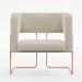 Kit 02 Poltronas Decorativas Scarlett D02 Base de Aço New Cobre Linho Champagne A-49 - Lyam Decor
