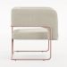 Kit 02 Poltronas Decorativas Scarlett D02 Base de Aço New Cobre Linho Champagne A-49 - Lyam Decor