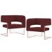 Kit 02 Poltronas Decorativas Scarlett D02 Base de Aço New Cobre Veludo Marsala B-278 - Lyam Decor