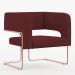 Kit 02 Poltronas Decorativas Scarlett D02 Base de Aço New Cobre Veludo Marsala B-278 - Lyam Decor
