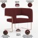 Kit 02 Poltronas Decorativas Scarlett D02 Base de Aço New Cobre Veludo Marsala B-278 - Lyam Decor