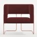 Kit 02 Poltronas Decorativas Scarlett D02 Base de Aço New Cobre Veludo Marsala B-278 - Lyam Decor