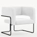 Kit 02 Poltronas Decorativas Scarlett D02 Base de Aço Preto Corano Branco C-12 - Lyam Decor