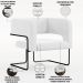 Kit 02 Poltronas Decorativas Scarlett D02 Base de Aço Preto Corano Branco C-12 - Lyam Decor