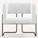 Kit 02 Poltronas Decorativas Scarlett D02 Base de Aço Preto Corano Branco C-12 - Lyam Decor