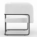 Kit 02 Poltronas Decorativas Scarlett D02 Base de Aço Preto Corano Branco C-12 - Lyam Decor