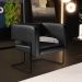 Kit 02 Poltronas Decorativas Scarlett D02 Base de Aço Preto Couríssimo Preto B-159 - Lyam Decor