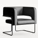 Kit 02 Poltronas Decorativas Scarlett D02 Base de Aço Preto Couríssimo Preto B-159 - Lyam Decor
