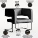 Kit 02 Poltronas Decorativas Scarlett D02 Base de Aço Preto Couríssimo Preto B-159 - Lyam Decor