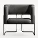 Kit 02 Poltronas Decorativas Scarlett D02 Base de Aço Preto Couríssimo Preto B-159 - Lyam Decor