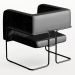 Kit 02 Poltronas Decorativas Scarlett D02 Base de Aço Preto Couríssimo Preto B-159 - Lyam Decor