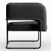 Kit 02 Poltronas Decorativas Scarlett D02 Base de Aço Preto Couríssimo Preto B-159 - Lyam Decor