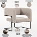 Kit 02 Poltronas Decorativas Scarlett D02 Base de Aço Preto Linho Bege C-107 - Lyam Decor