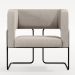 Kit 02 Poltronas Decorativas Scarlett D02 Base de Aço Preto Linho Bege C-107 - Lyam Decor