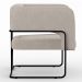 Kit 02 Poltronas Decorativas Scarlett D02 Base de Aço Preto Linho Bege C-107 - Lyam Decor