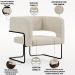Kit 02 Poltronas Decorativas Scarlett D02 Base de Aço Preto Linho Champagne A-49 - Lyam Decor