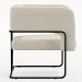 Kit 02 Poltronas Decorativas Scarlett D02 Base de Aço Preto Linho Champagne A-49 - Lyam Decor