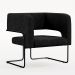Kit 02 Poltronas Decorativas Scarlett D02 Base de Aço Preto Linho Chumbo C-465 - Lyam Decor