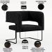Kit 02 Poltronas Decorativas Scarlett D02 Base de Aço Preto Linho Chumbo C-465 - Lyam Decor