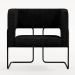 Kit 02 Poltronas Decorativas Scarlett D02 Base de Aço Preto Linho Chumbo C-465 - Lyam Decor