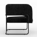 Kit 02 Poltronas Decorativas Scarlett D02 Base de Aço Preto Linho Chumbo C-465 - Lyam Decor
