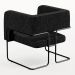 Kit 02 Poltronas Decorativas Scarlett D02 Base de Aço Preto Linho Chumbo C-465 - Lyam Decor
