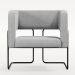 Kit 02 Poltronas Decorativas Scarlett D02 Base de Aço Preto Linho Cinza C-315 - Lyam Decor