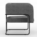 Kit 02 Poltronas Decorativas Scarlett D02 Base de Aço Preto Linho Cinza Escuro C-416 - Lyam Decor