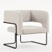 Kit 02 Poltronas Decorativas Scarlett D02 Base de Aço Preto Linho Cru B-443 - Lyam Decor