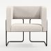 Kit 02 Poltronas Decorativas Scarlett D02 Base de Aço Preto Linho Cru B-443 - Lyam Decor