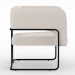 Kit 02 Poltronas Decorativas Scarlett D02 Base de Aço Preto Linho Cru B-443 - Lyam Decor