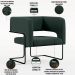 Kit 02 Poltronas Decorativas Scarlett D02 Base de Aço Preto Linho Verde C-117 - Lyam Decor