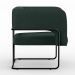 Kit 02 Poltronas Decorativas Scarlett D02 Base de Aço Preto Linho Verde C-117 - Lyam Decor