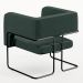 Kit 02 Poltronas Decorativas Scarlett D02 Base de Aço Preto Linho Verde C-117 - Lyam Decor