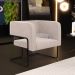 Kit 02 Poltronas Decorativas Scarlett D02 Base de Aço Preto Veludo Bege B-309 - Lyam Decor