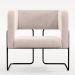 Kit 02 Poltronas Decorativas Scarlett D02 Base de Aço Preto Veludo Bege B-309 - Lyam Decor