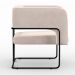 Kit 02 Poltronas Decorativas Scarlett D02 Base de Aço Preto Veludo Bege B-309 - Lyam Decor