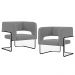 Kit 02 Poltronas Decorativas Scarlett D02 Base de Aço Preto Veludo Cinza B-317 - Lyam Decor