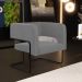 Kit 02 Poltronas Decorativas Scarlett D02 Base de Aço Preto Veludo Cinza B-317 - Lyam Decor