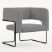 Kit 02 Poltronas Decorativas Scarlett D02 Base de Aço Preto Veludo Cinza B-317 - Lyam Decor