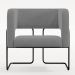 Kit 02 Poltronas Decorativas Scarlett D02 Base de Aço Preto Veludo Cinza B-317 - Lyam Decor