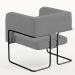 Kit 02 Poltronas Decorativas Scarlett D02 Base de Aço Preto Veludo Cinza B-317 - Lyam Decor