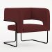 Kit 02 Poltronas Decorativas Scarlett D02 Base de Aço Preto Veludo Marsala B-278 - Lyam Decor