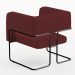 Kit 02 Poltronas Decorativas Scarlett D02 Base de Aço Preto Veludo Marsala B-278 - Lyam Decor