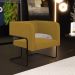 Kit 02 Poltronas Decorativas Scarlett D02 Base de Aço Preto Veludo Mostarda B-260 - Lyam Decor