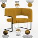 Kit 02 Poltronas Decorativas Scarlett D02 Base de Aço Preto Veludo Mostarda B-260 - Lyam Decor